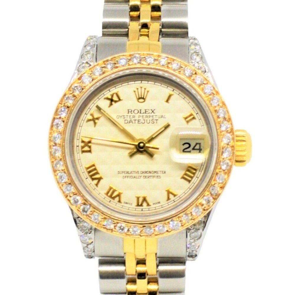 Rolex ladies 26mm Datejust 69173 pyramid roman Diamond two-tone - Picture 3 of 8